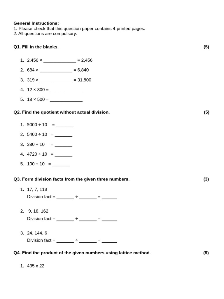Grade 4 CT Paper | PDF | Chess | Chess Theory