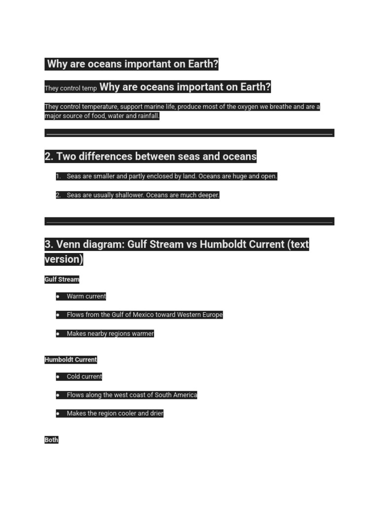 Why Are Oceans Important On Earth | PDF | Oceans | Climate Change