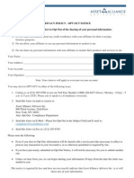 Asset Alliance Privacy Policy Opt Out Form