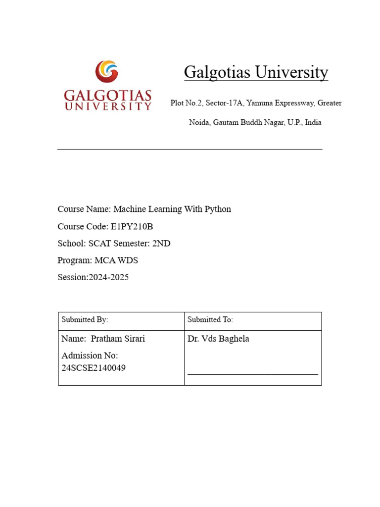Machine Learning with Python Course Guide | PDF | Comma Separated ...