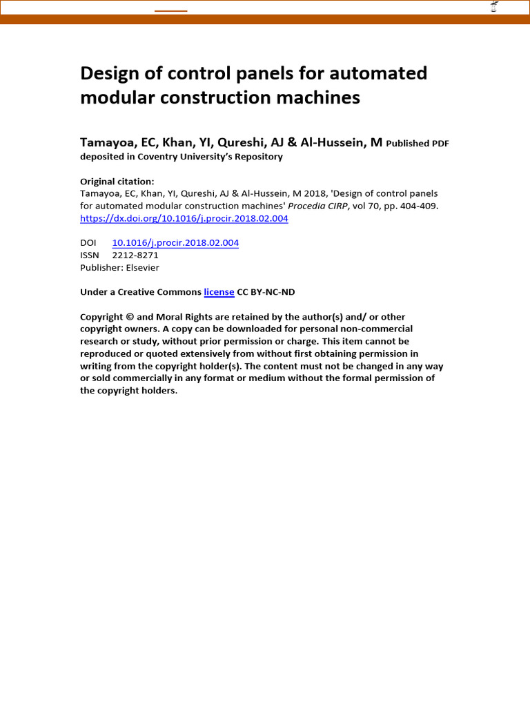 Design of Control Panels For Automated Modular Construction Machines ...