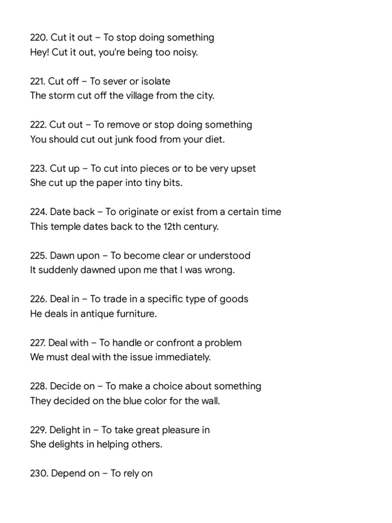 Common English Phrasal Verbs Explained | PDF