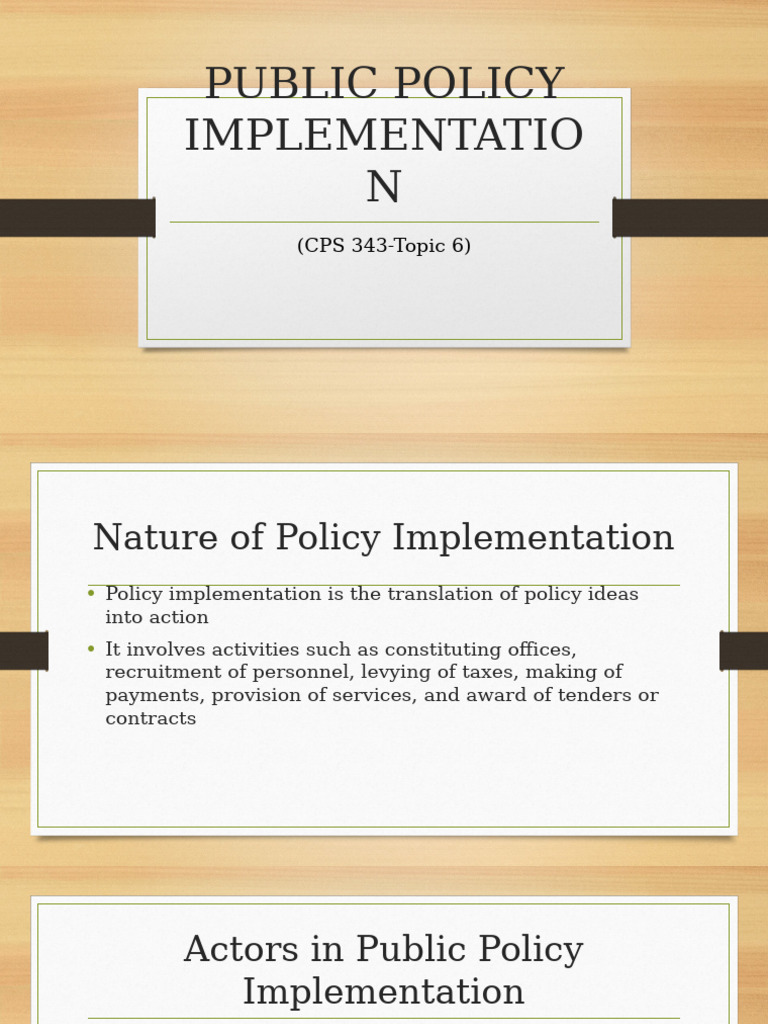 Understanding Public Policy Implementation | PDF | Policy | Economies