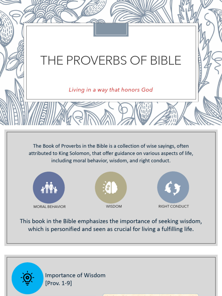 Biblical Wisdom from Proverbs | PDF | Book Of Proverbs | Wisdom