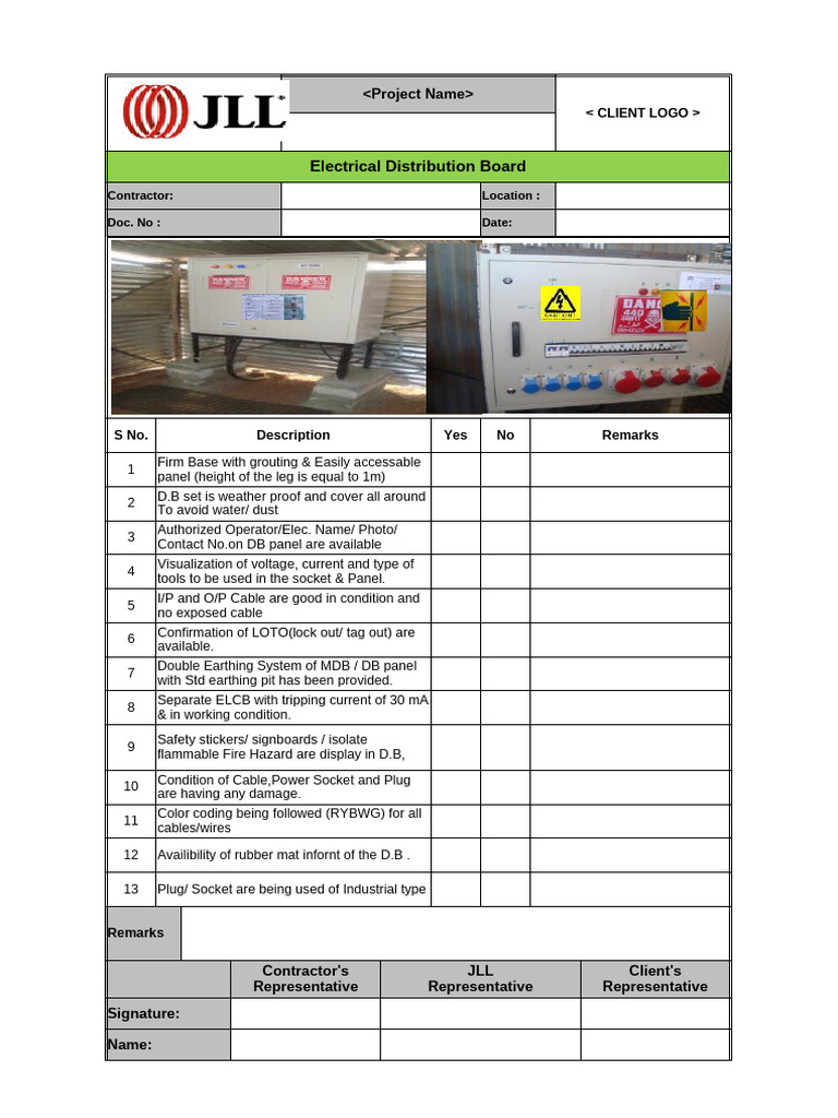 Equipment Safety Inspection Checklist | PDF | Electrical Connector | Leak