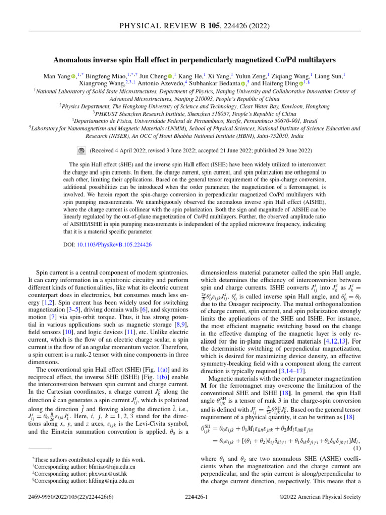 Anomalous Inverse Spin Hall Effect in Perpendicularly Magnetized Co-Pd ...
