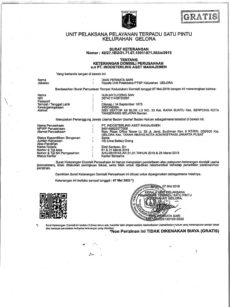 SKDP - PT. Indosterling Aset Manajemen | PDF