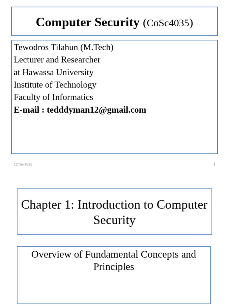 Ch-1 | PDF | Security | Computer Security
