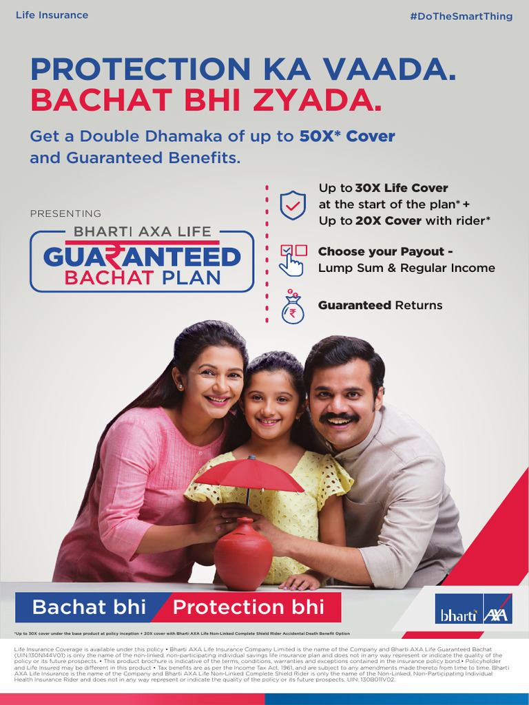 Bharti AXA Life Guaranteed Bachat Plan | PDF | Life Insurance | Insurance