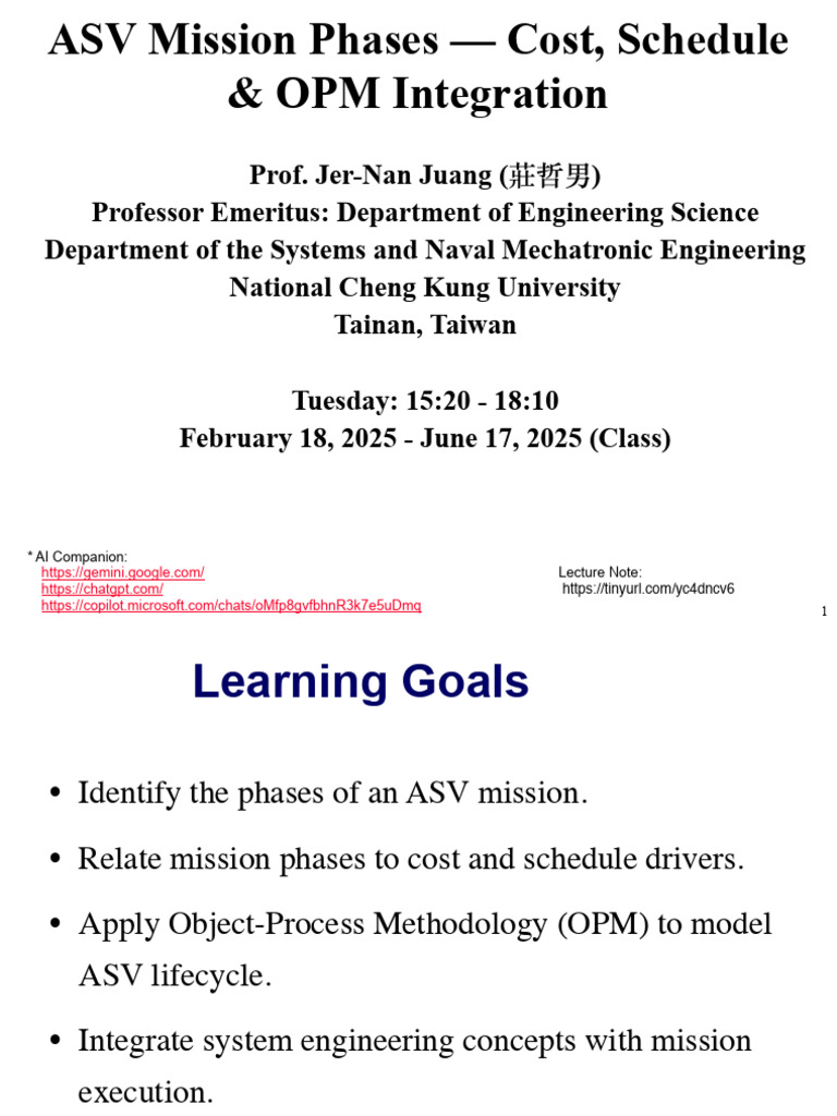 ASV Mission Phases: Cost & Schedule Integration | PDF | System ...