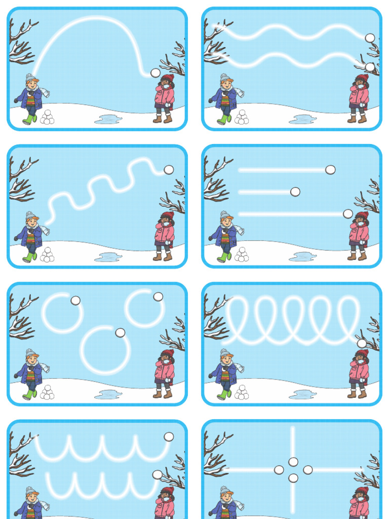 T TP 5983a Winter Snow Themed Mark Making Pattern Cards Super Eco ...