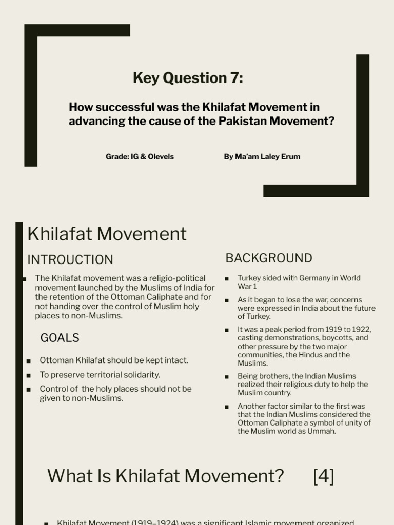 Impact of Khilafat Movement on Pakistan | PDF | Caliphate | Indian ...