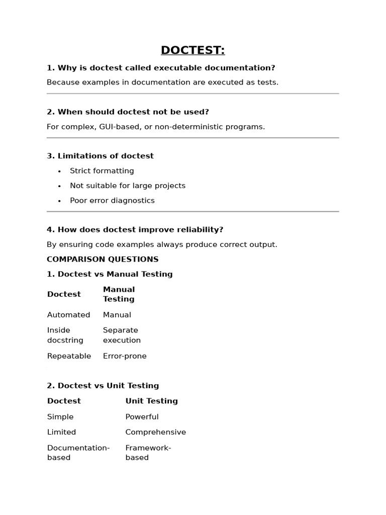 DOCTEST_unit3 | PDF | Unit Testing | Python (Programming Language)