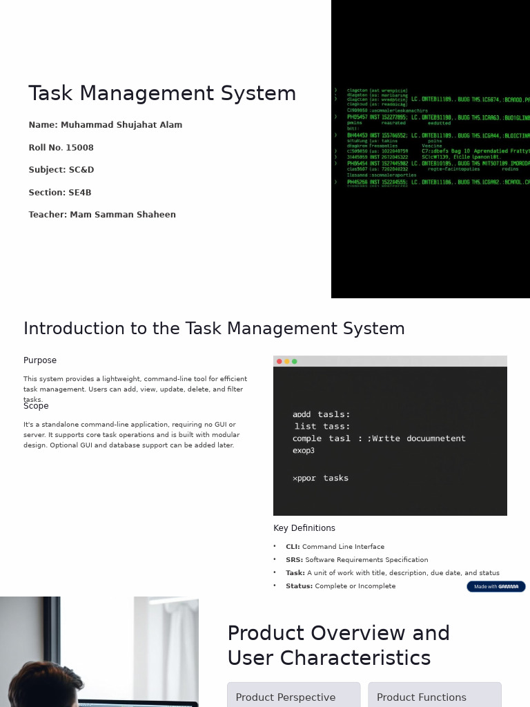 ShujahatAlam (15008) SC&D Assignment Presentation | PDF | Command Line ...