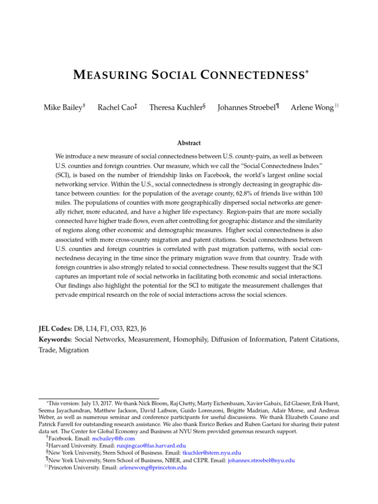 Social Connectedness Scale | PDF | Facebook | Social Network