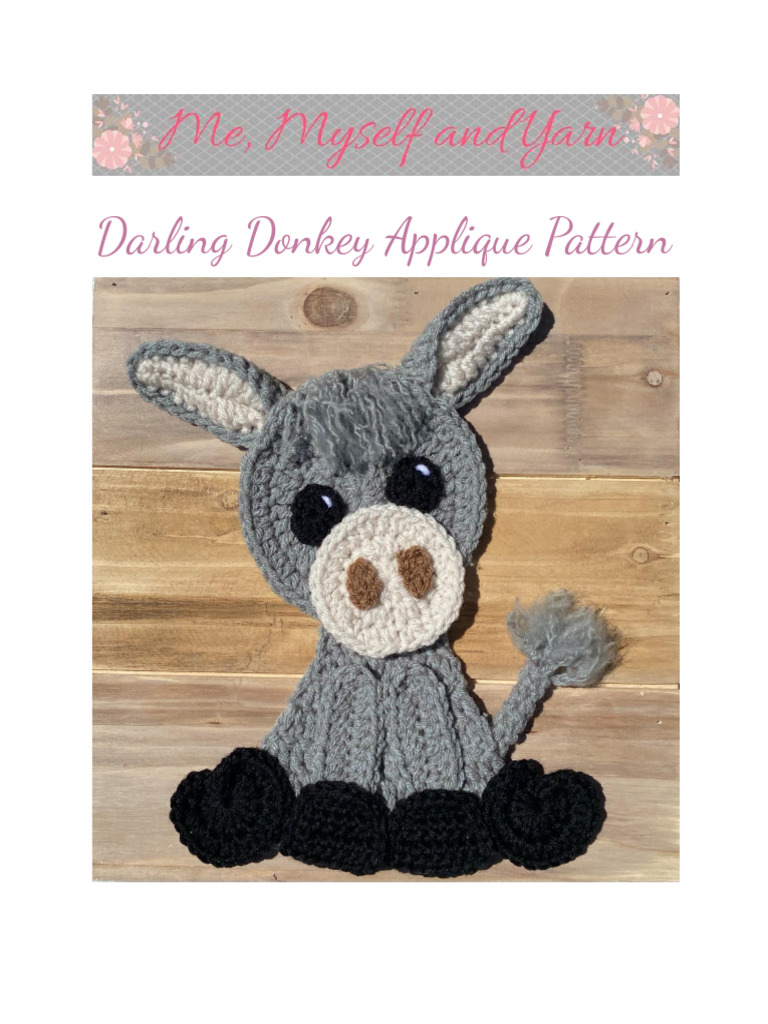 Darling Donkey Applique Pattern Guide | PDF | Crochet | Needlework