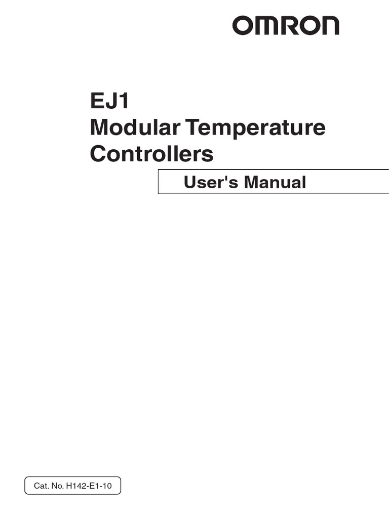 EJ1 Modular Temperature Controllers Manual | PDF