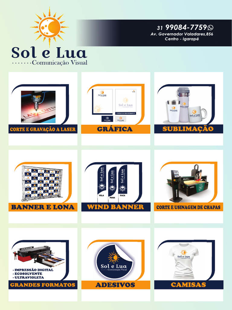 Catalogo de Produtos - Sol e Lua Comunicação Visual | PDF