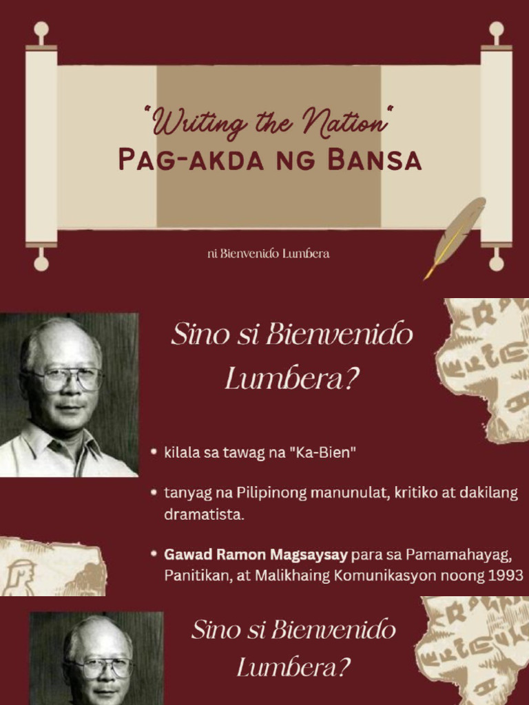 Writing The Nation Pag Akda NG Bansa | PDF