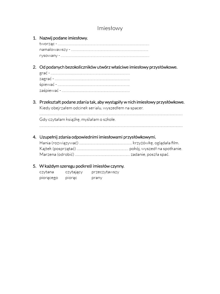 Imiesłowy Powt | PDF