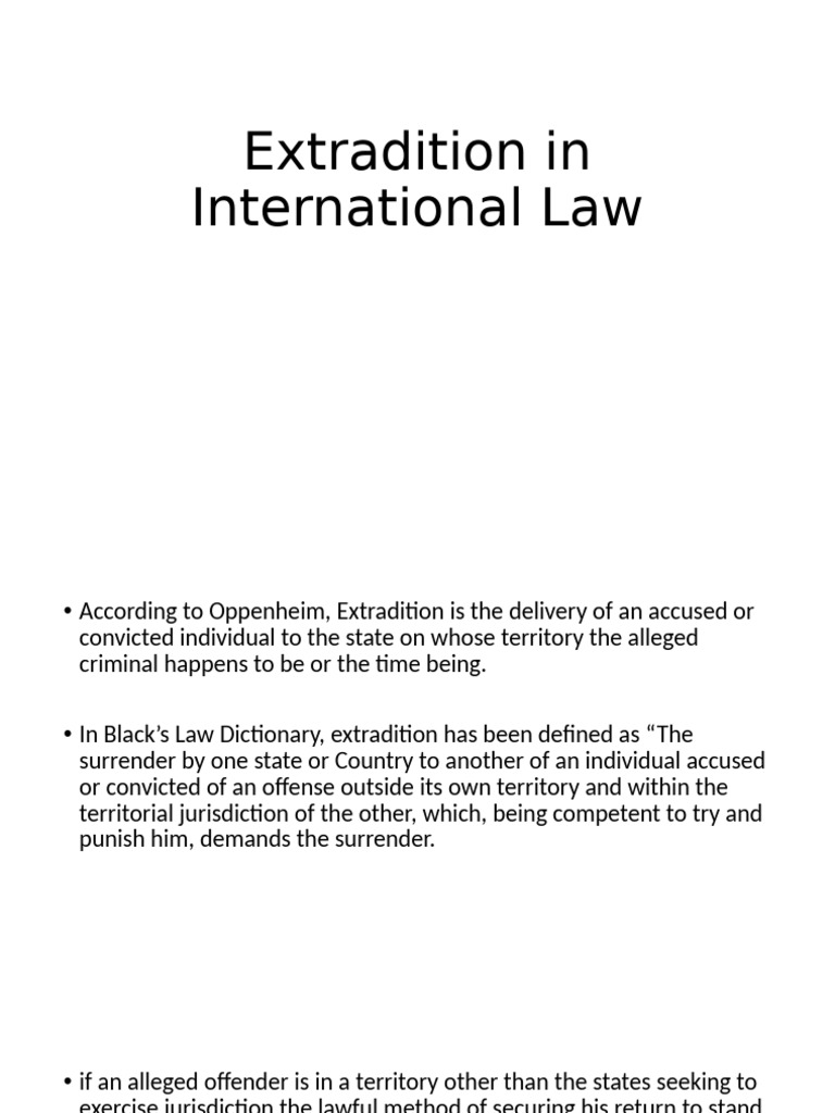 Extradition Principles in International Law | PDF | Extradition | Crimes
