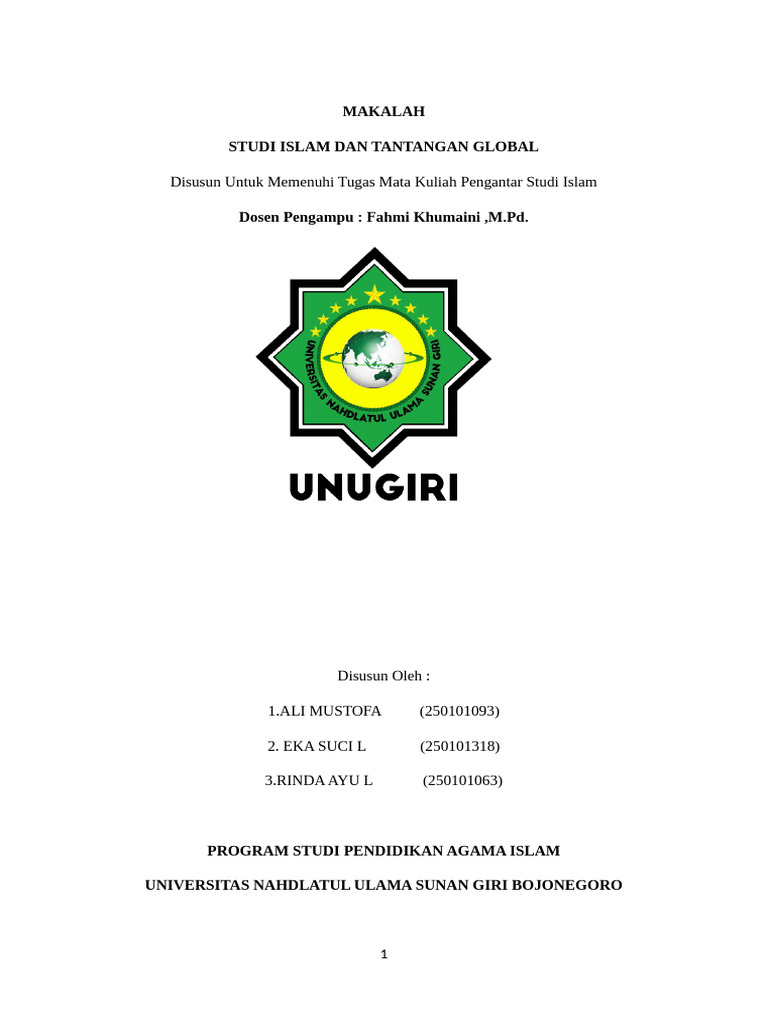 Studi Islam dan Tantangan Global | PDF