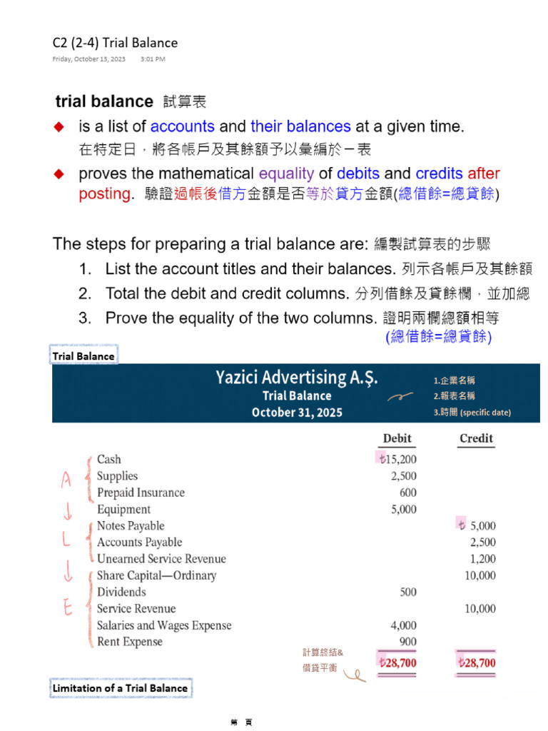 C2 (2-4) Trial Balance | PDF