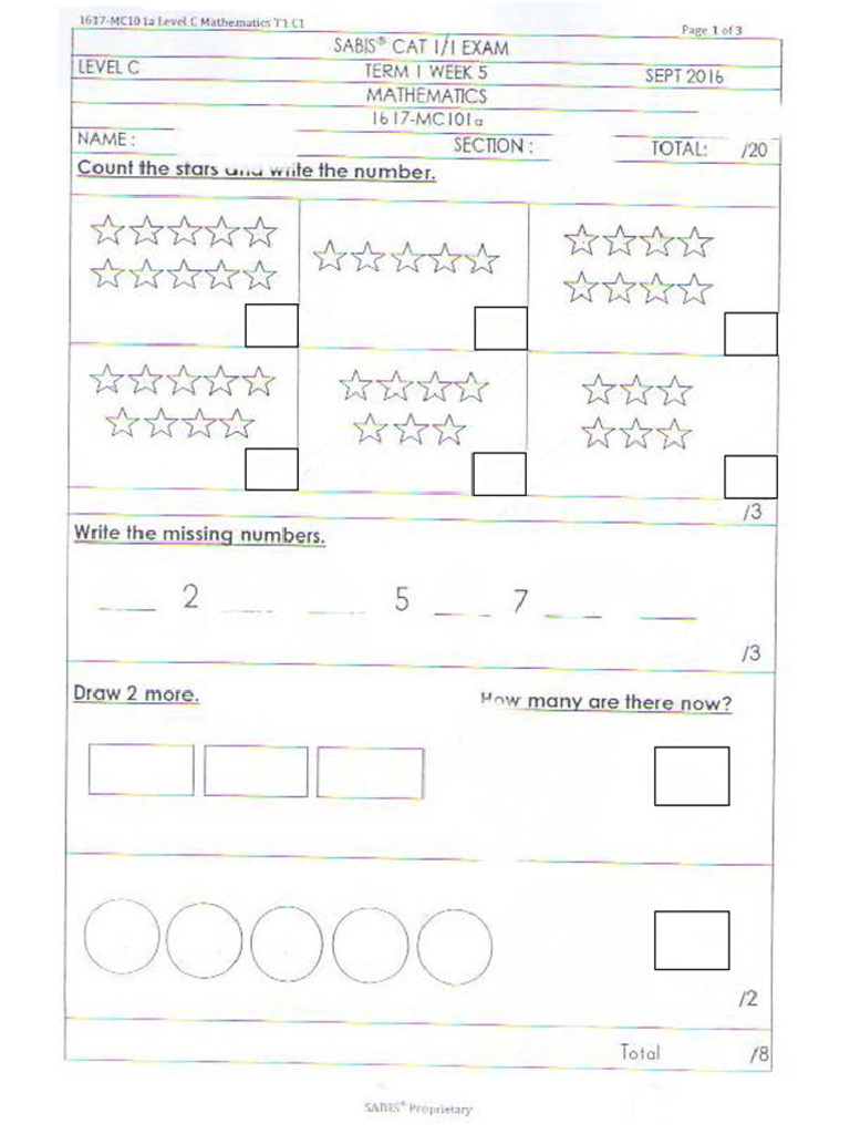 1617 Math Cat 1.1 Grade 1 | PDF