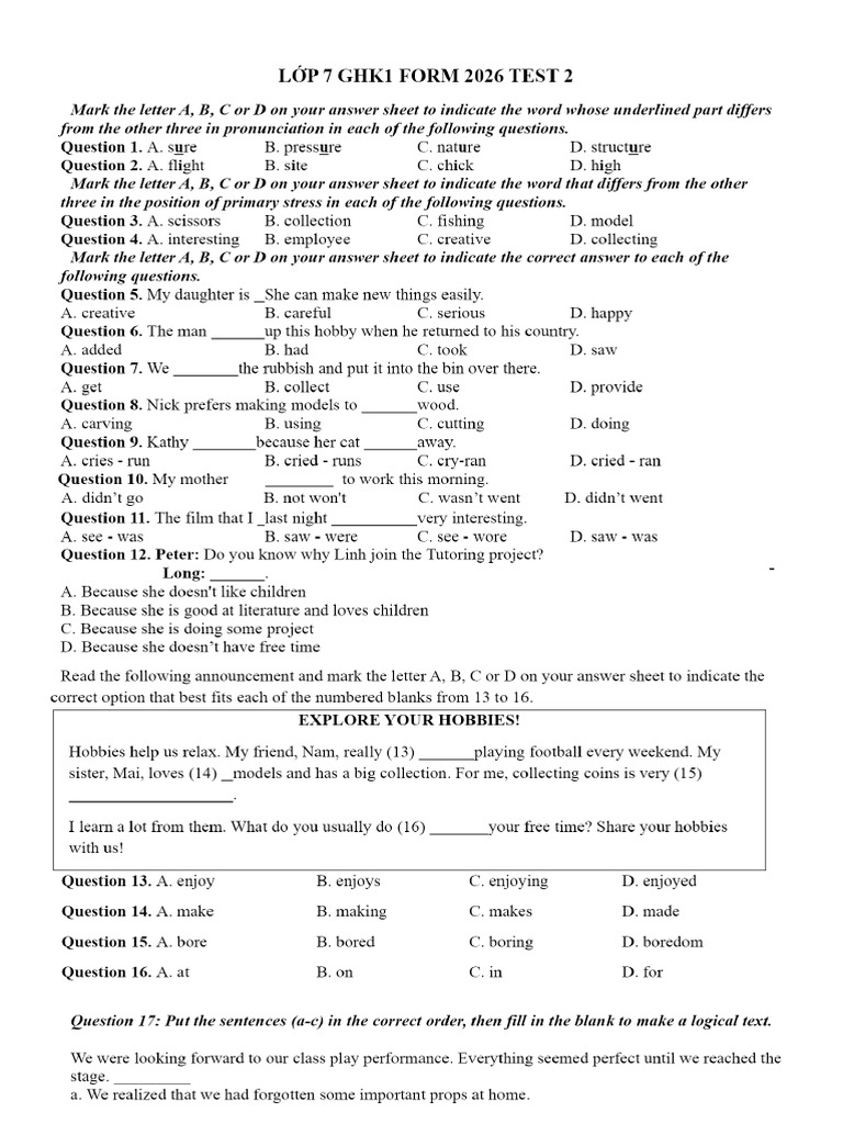 L P 7 Ghk1 Form 2026 Test 2. | PDF