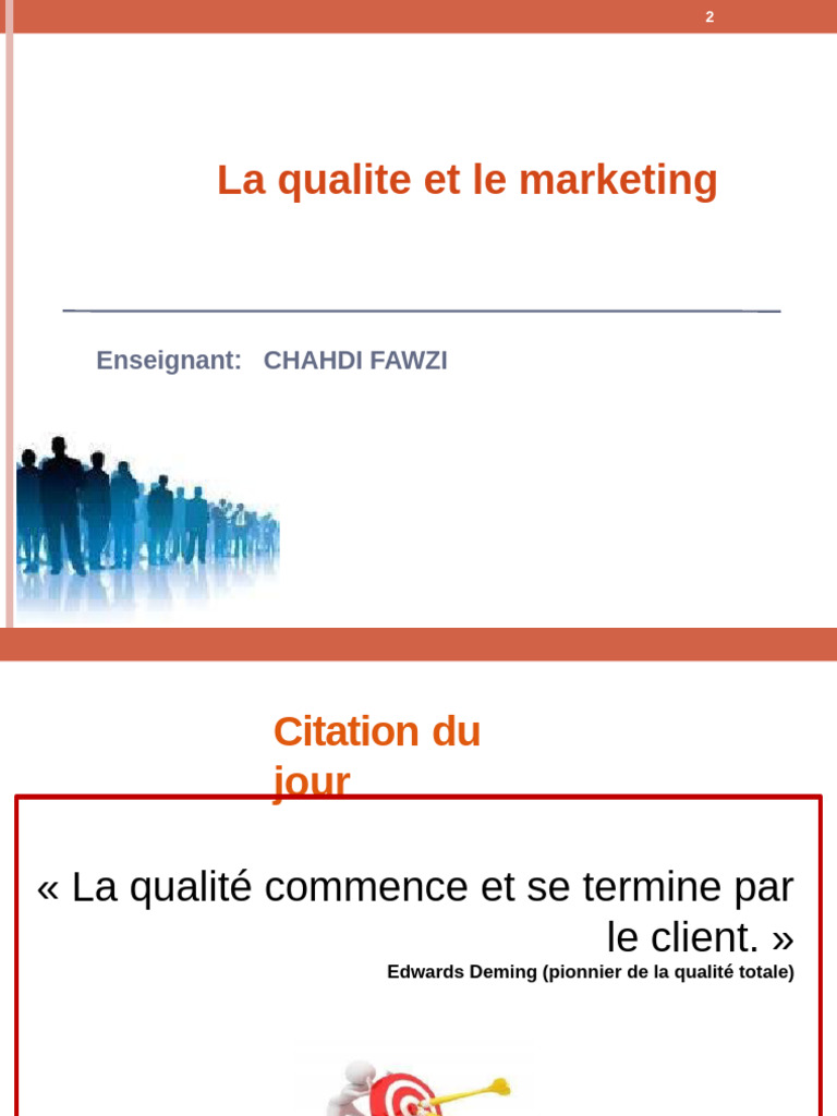 Marketing et qualité : synergie essentielle | PDF | Management de la ...