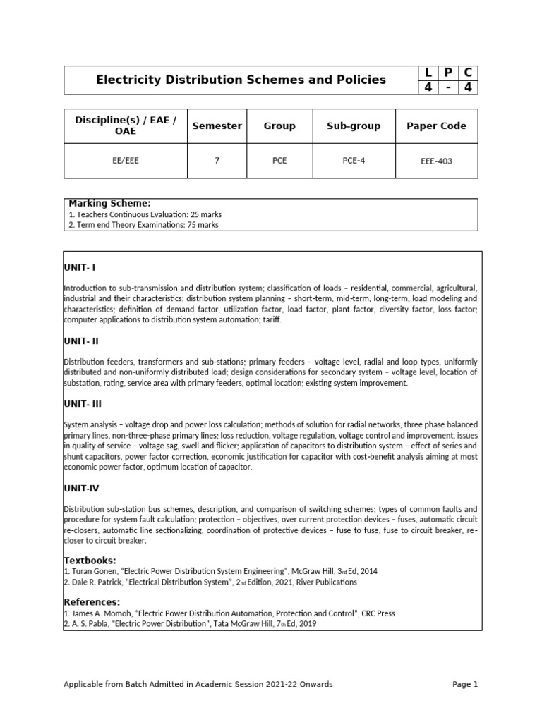 Electricity Distribution Systems Overview | PDF | Electric Power ...
