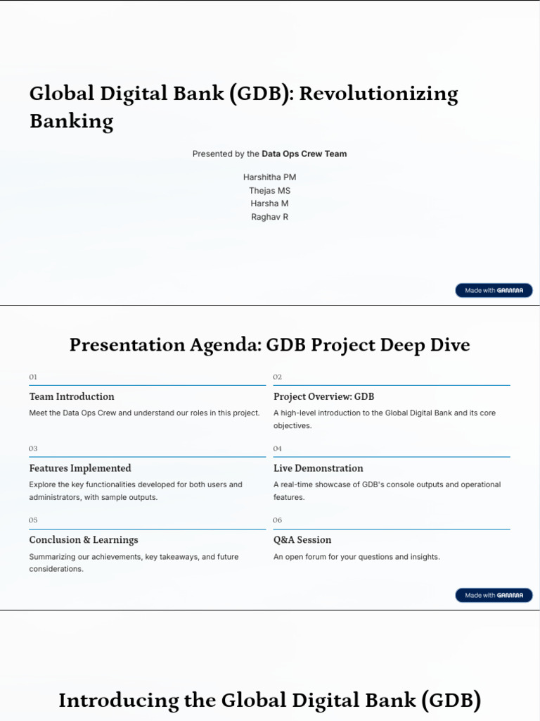Global Digital Bank GDB Revolutionizing Banking | PDF | Banks ...