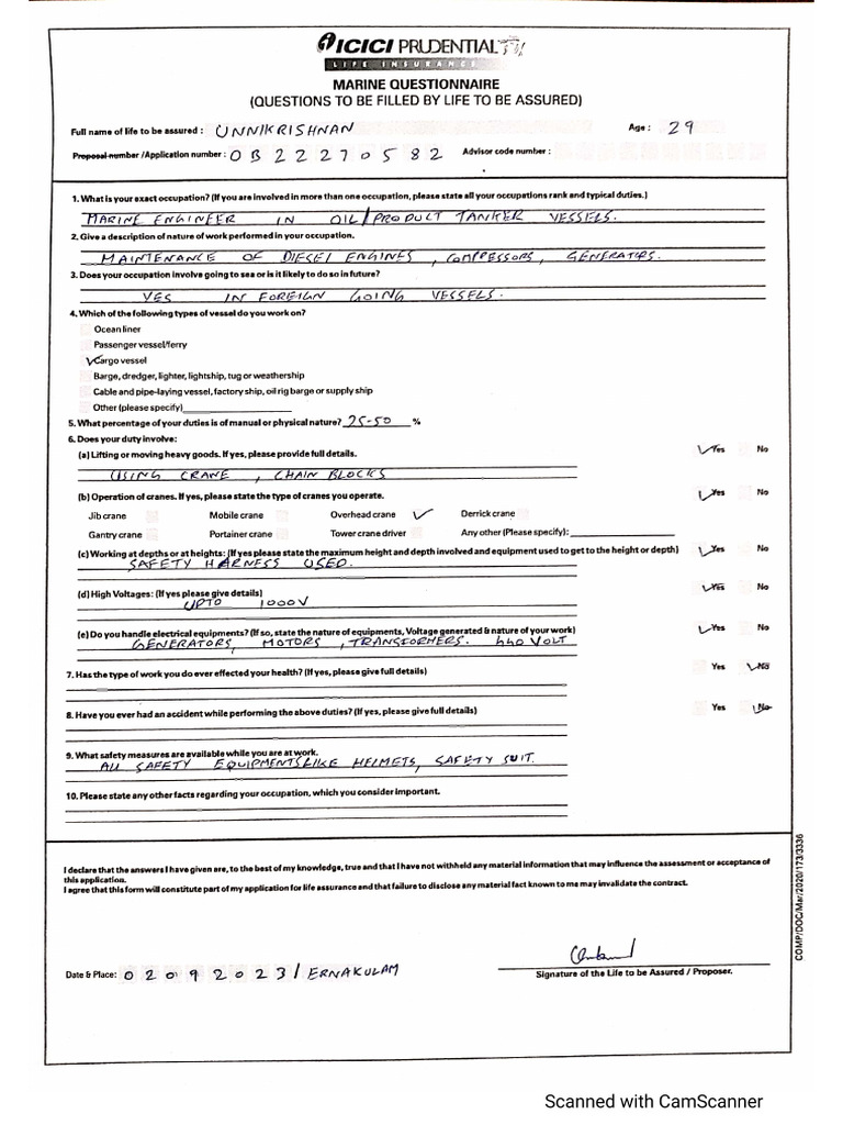 Mar Questionnaire | PDF