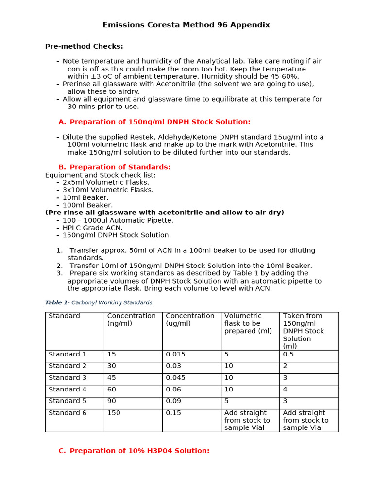 Emissions Coresta Method 96 Guide | PDF | Volume | High Performance ...