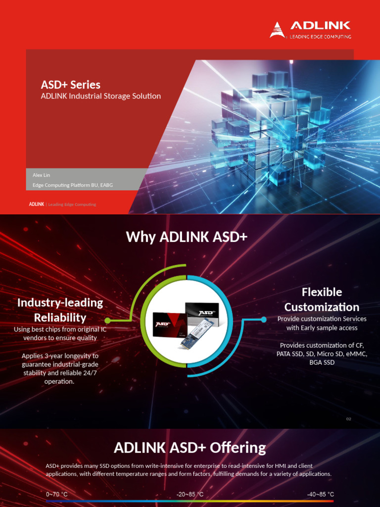 ADLINK ASD+ Industrial SSD Solutions | PDF