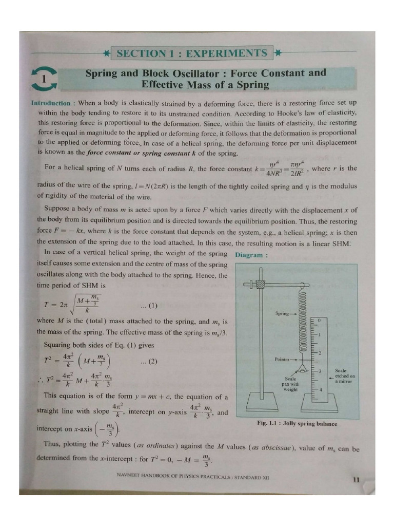 Physics Experiment No. 1 | PDF