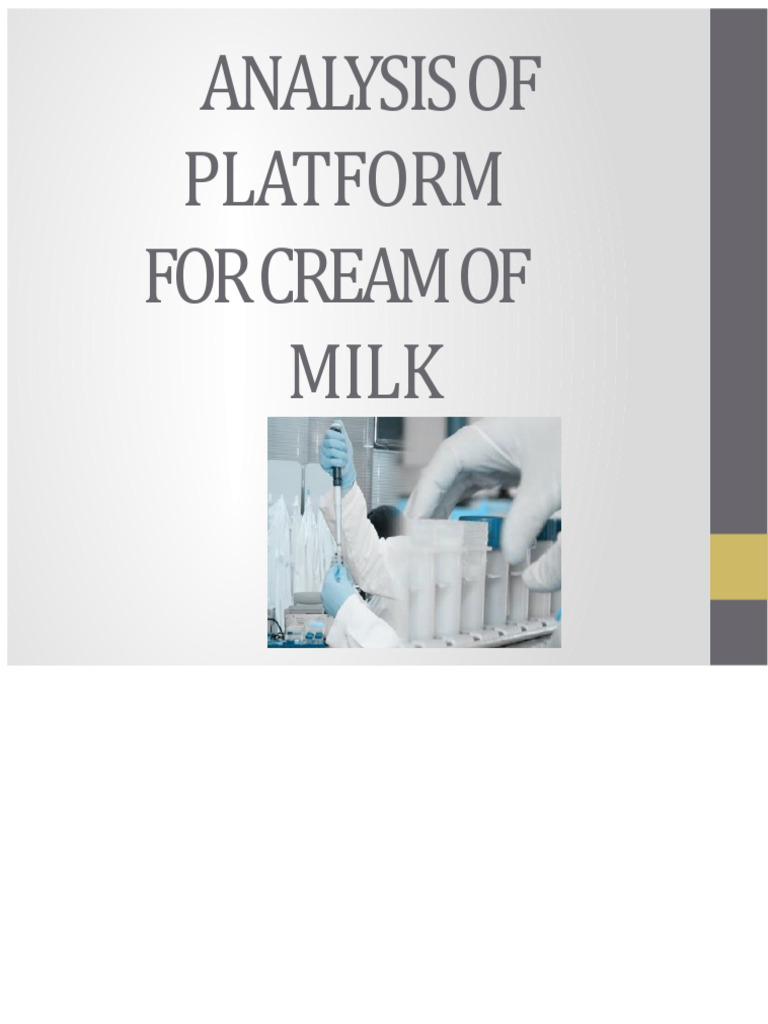 Cream of Milk Analysis and Standards | PDF | Cream | Milk