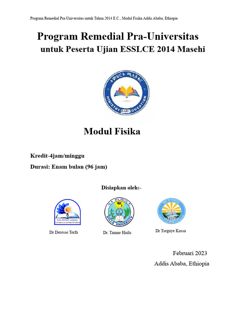 Modul Fisika Remedial Pra-Universitas 2014 | PDF