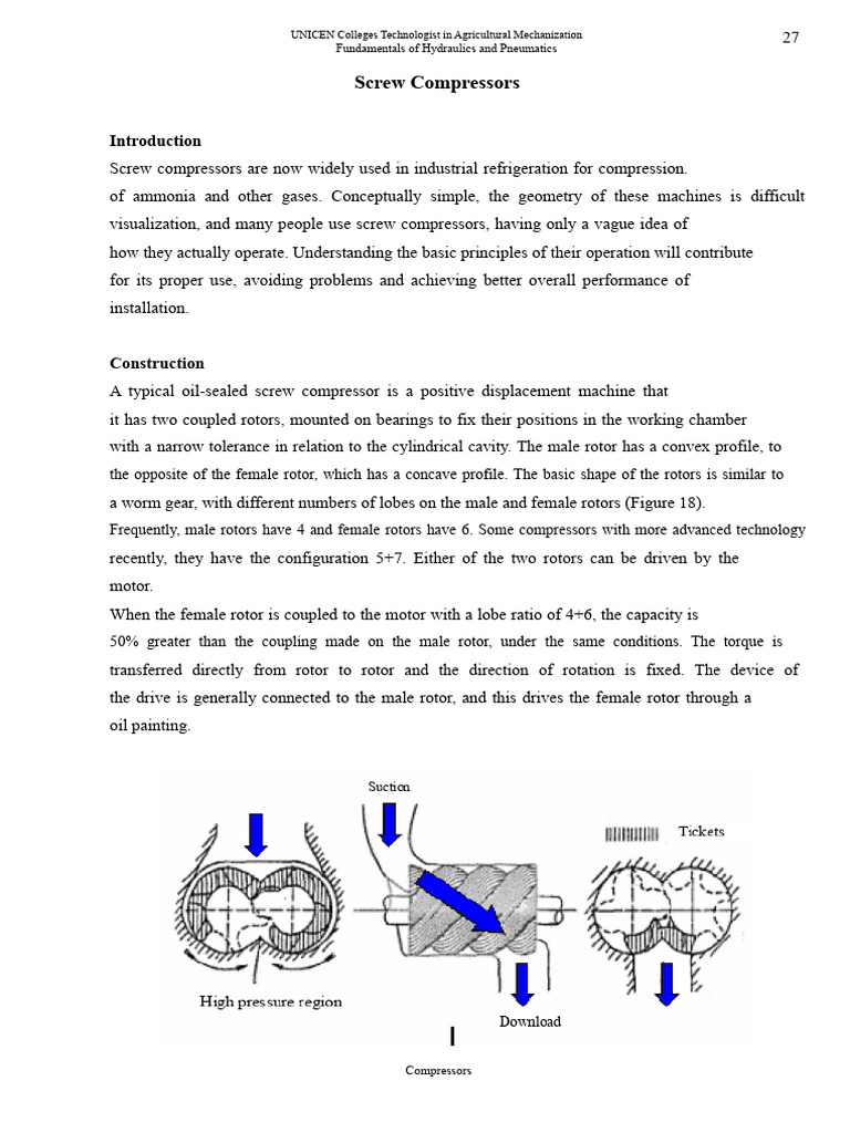 Handbook - Screw Compressors | PDF | Liquids | Gases