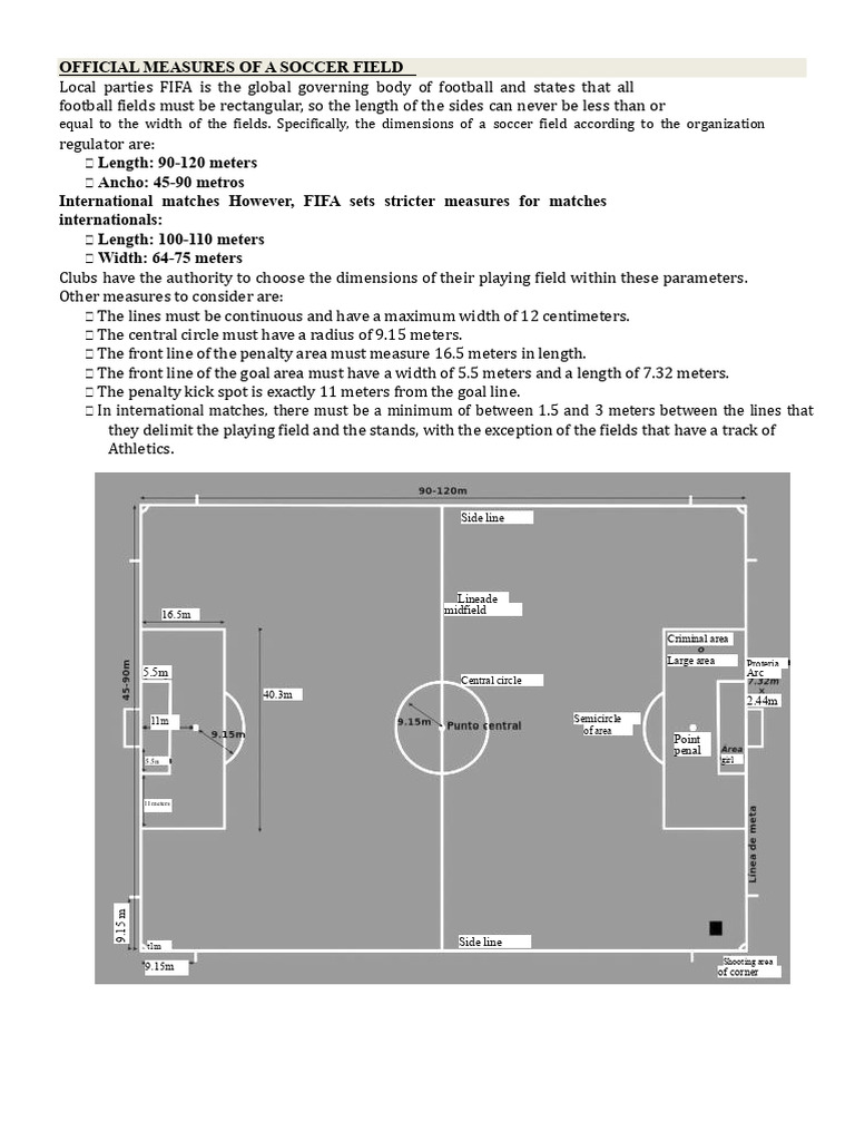 Soccer Field Dimensions and Regulations | PDF | Association Football ...