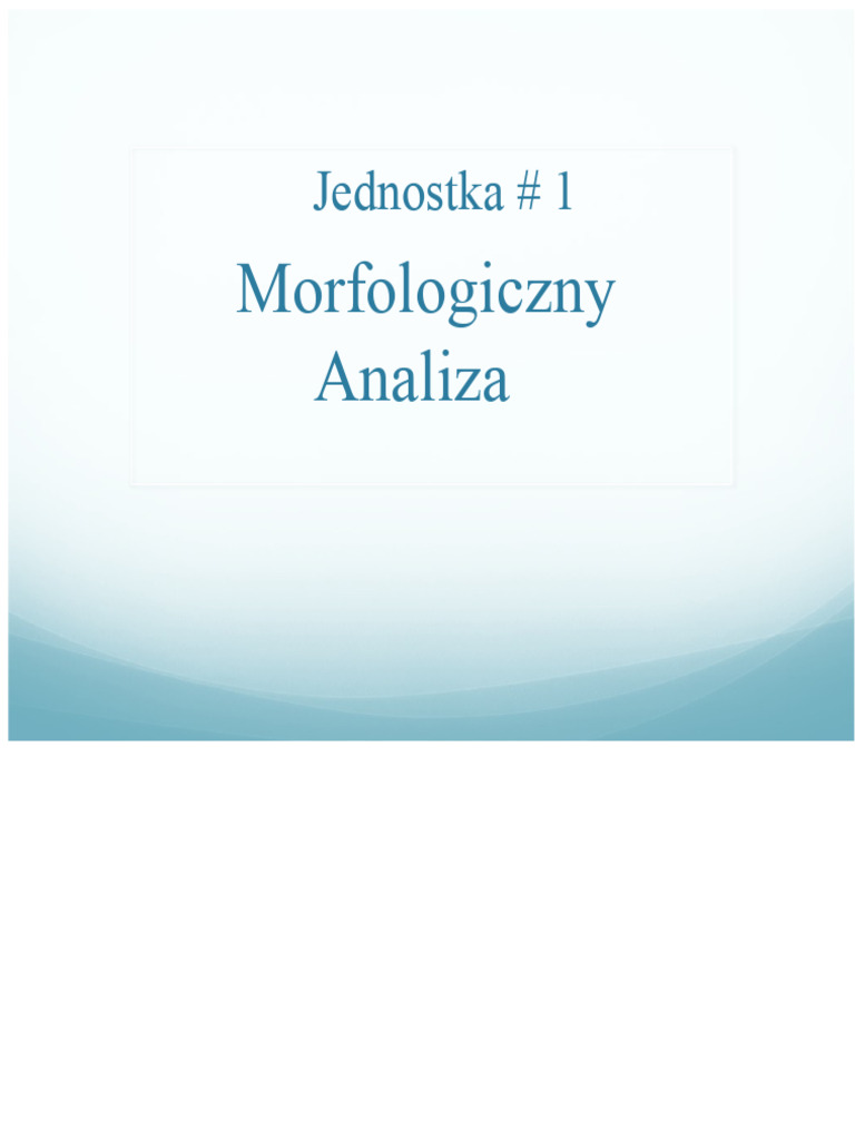 02 - Analiza Morfologiczna | PDF