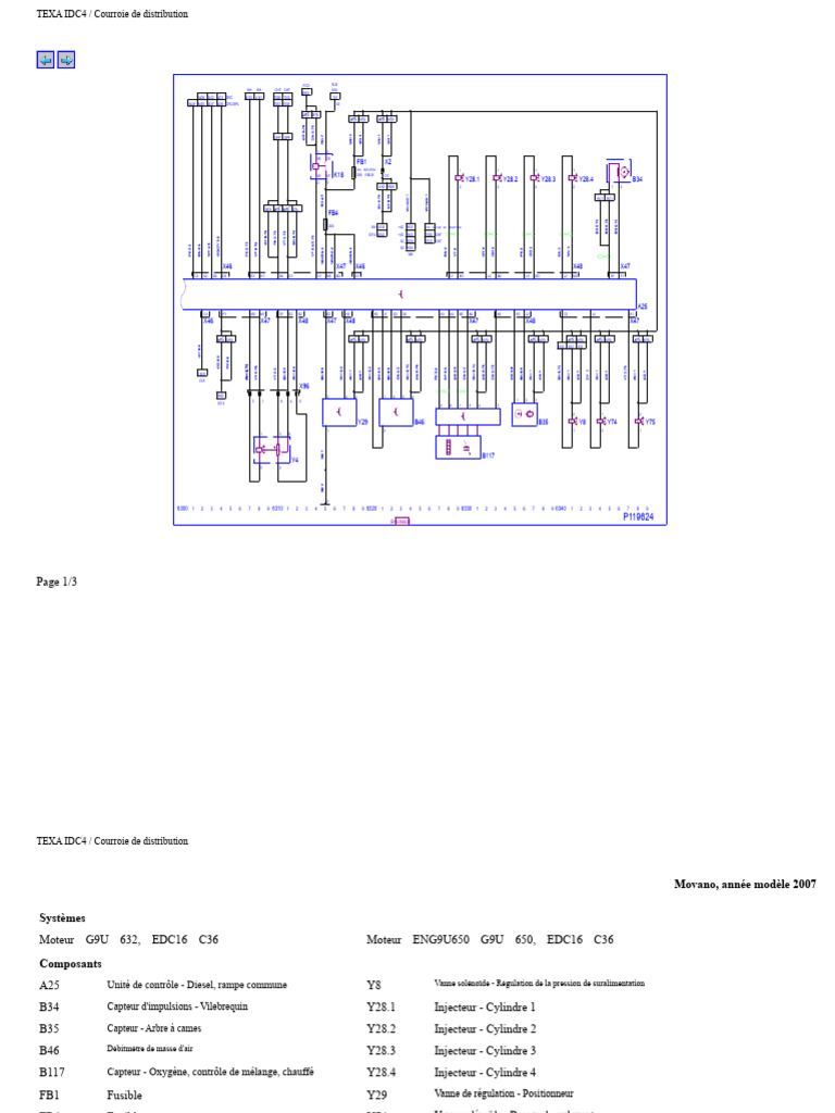 TEXA IDC4 : Courroie de distribution Movano | PDF | Moteur diesel ...