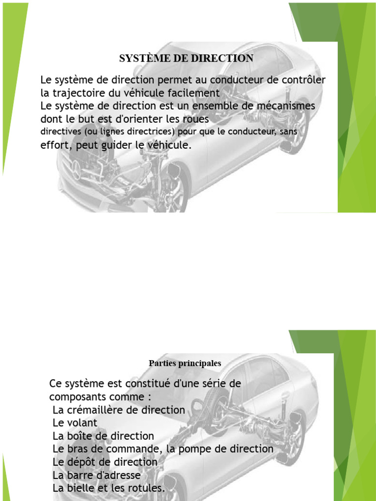 Types et fonctionnement du système de direction | PDF | Véhicules ...