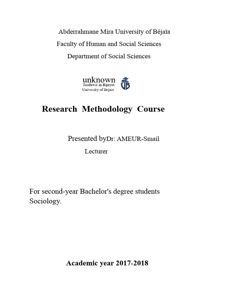 Research Methodology in Social Sciences | PDF | Quantitative Research ...