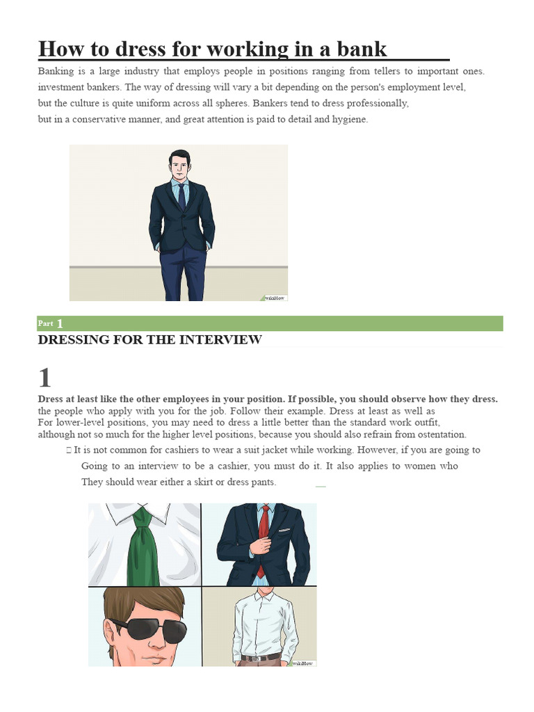 Dressing Guide for Bank Professionals | PDF | Dress | Clothing