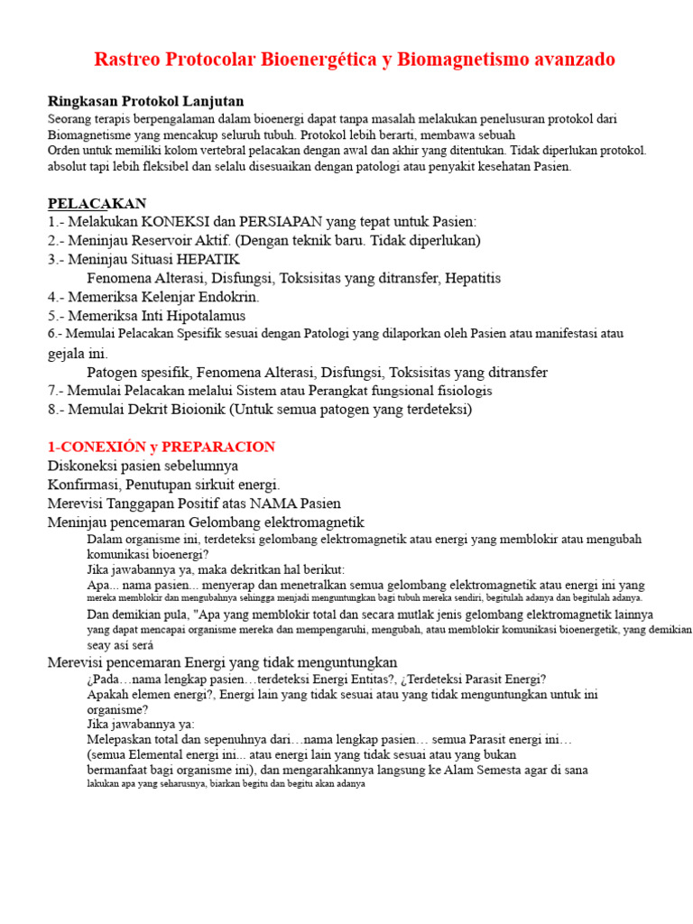 Protokol Biomagnetisme Lanjutan Bioenergi | PDF