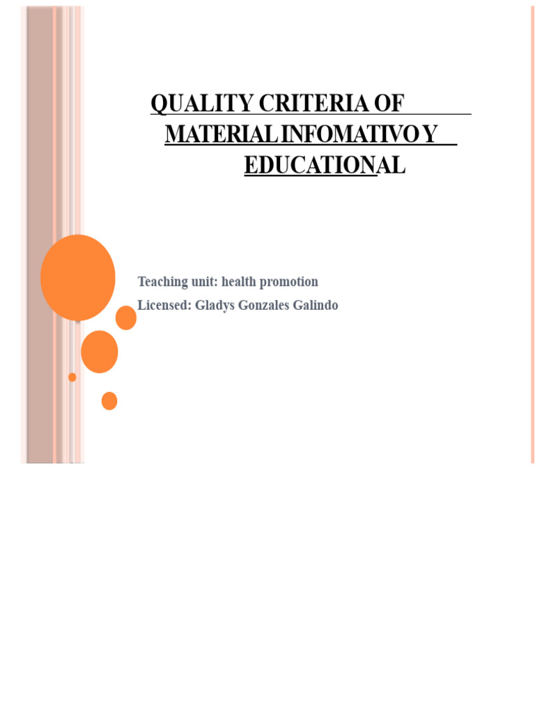 6 Criteria For The Quality of Informational and Educational Material ...