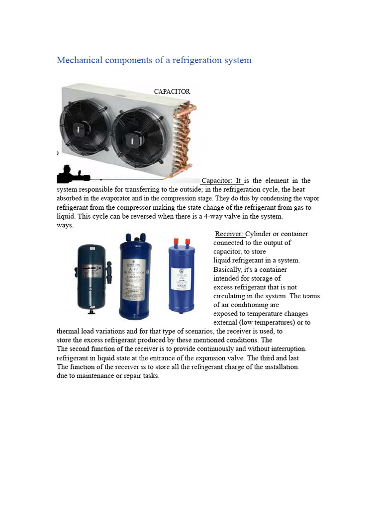 Key Components of Refrigeration Systems | PDF | Energy Technology | Gases