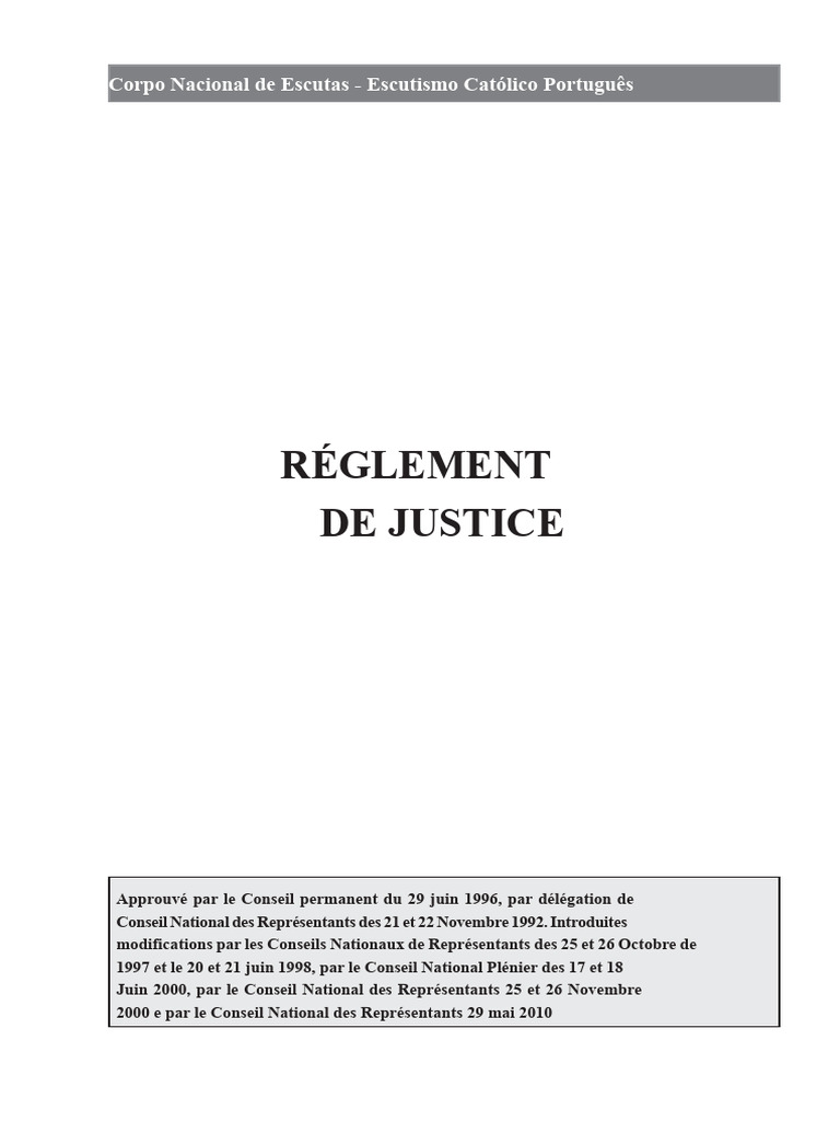Règlement de Justice du CNE | PDF | Justice | Crime et violence