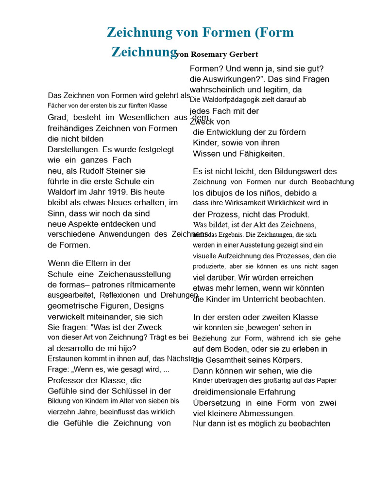 D Von Formen, 1., 2., 3., 4. - Rose Mary Gerbert | PDF